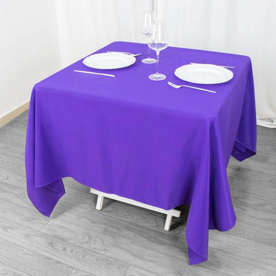 Premium Polyester Square Tablecloth 70"x70" Purple - Wrinkle-Resistant 220GSM Table Cover