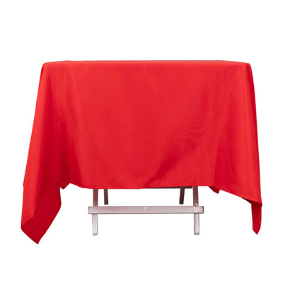 Premium Polyester Square Tablecloth 70"x70" Red - Wrinkle-Resistant 220GSM Table Cover
