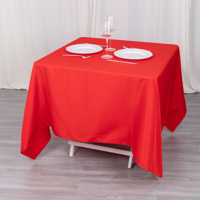 Premium Polyester Square Table Overlay 70"x70" Red - 220GSM Wrinkle-Resistant Table Topper