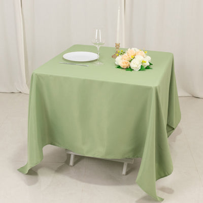 Premium Polyester Square Tablecloth 70"x70" Sage Green - Wrinkle-Resistant 220GSM Table Cover
