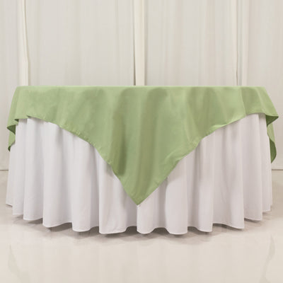 Premium Polyester Square Table Overlay 70"x70" Sage Green - 220GSM Wrinkle-Resistant Table Topper