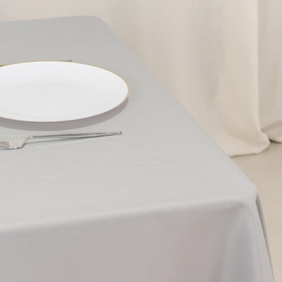 Premium Polyester Square Table Overlay 70"x70" Silver - 220GSM Wrinkle-Resistant Table Cover