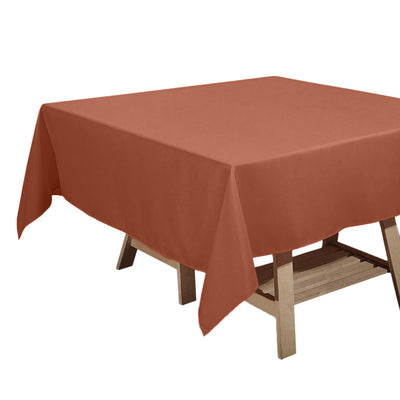 Polyester Square Tablecloth 70"x70" Terracotta (Rust) - Wrinkle-Resistant Table Cover
