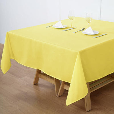 Polyester Square Tablecloth 70"x70" Yellow - Wrinkle-Resistant Table Cover