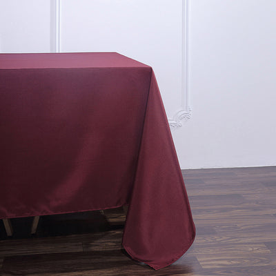 Polyester Square Tablecloth 90"x90" Burgundy - Wrinkle-Resistant & Durable Table Cover