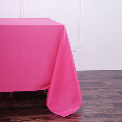 Polyester Square Tablecloth 90"x90" Fuchsia - Wrinkle-Resistant & Durable Table Cover