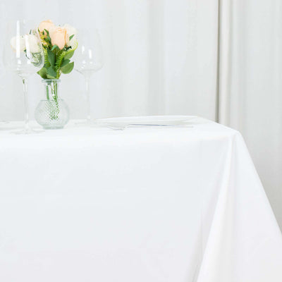 Premium Polyester Square Tablecloth 90"x90" White - 220GSM Wrinkle-Resistant and Durable Table Cover for Weddings & Special Occasions