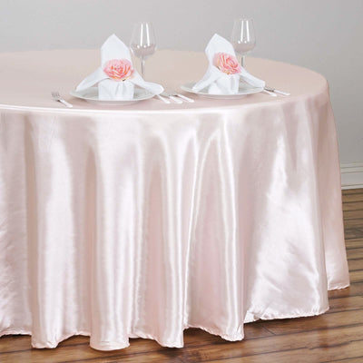Satin Round Tablecloth 108" Blush - Smooth & Durable Table Cover