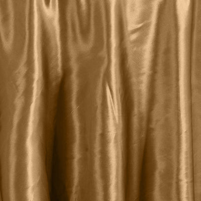 Satin Round Tablecloth 108" Gold - Smooth & Durable Table Cover for Polished Event Decor