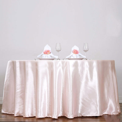 Satin Round Tablecloth 120" Blush - Seamless Table Cover