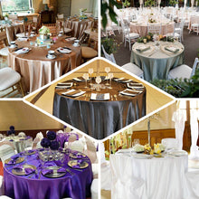 Purple Seamless Satin Round Tablecloth 132inch for 6 Foot Table With Floor-Length Drop