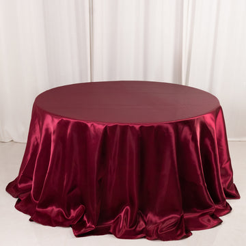 <h3 style="margin-left:0px;"><strong>Luxurious Elegance With Burgundy Satin Round Tablecloth</strong>