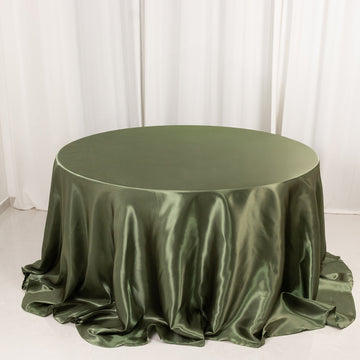 <h3 style="margin-left:0px;"><strong>Luxurious Elegance With Dusty Sage Green Satin Round Tablecloth</strong>