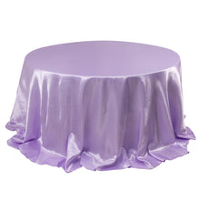 Lavender Lilac Seamless Satin Round Tablecloth 132inch for 6 Foot Table With Floor-Length Drop