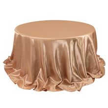 Nude Seamless Satin Round Tablecloth 132inch for 6 Foot Table With Floor-Length Drop