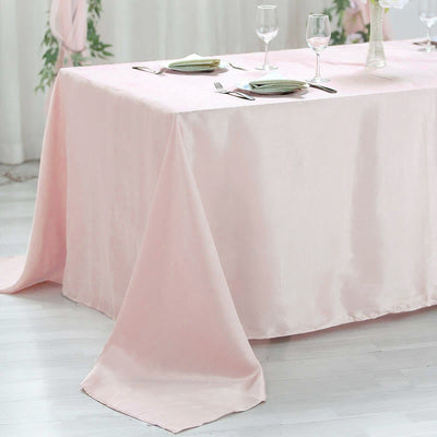 Satin Rectangular Tablecloth 60"x102" Blush - Wrinkle-Resistant & Durable Table Cover