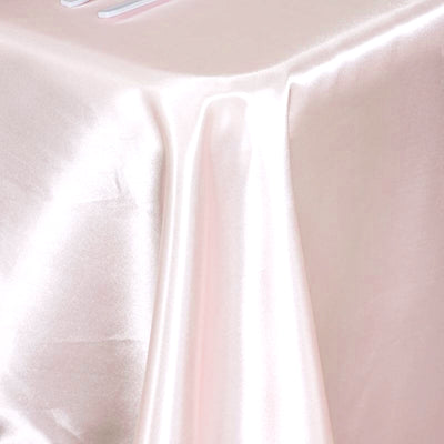 Satin Rectangular Tablecloth 60"x102" Blush - Wrinkle-Resistant & Durable Table Cover