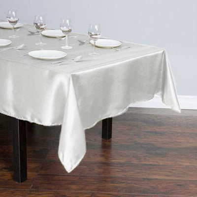 Satin Rectangular Tablecloth 60"x102" Ivory - Wrinkle-Resistant & Durable Table Cover