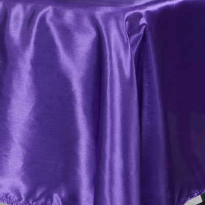 Satin Rectangular Tablecloth 60"x102" Purple - Wrinkle-Resistant & Durable Table Cover