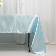 Light Blue Smooth Seamless Satin Rectangular Tablecloth 60x126inch