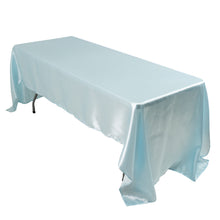 Light Blue Smooth Seamless Satin Rectangular Tablecloth 60x126inch