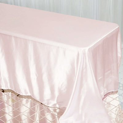 Satin Rectangular Tablecloth 90"x132" Blush - Seamless Table Cover