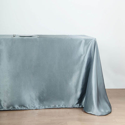 Satin Rectangular Tablecloth 90"x132" Dusty Blue - Seamless Table Cover