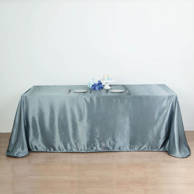 Satin Rectangular Tablecloth 90"x132" Dusty Blue - Seamless Table Cover