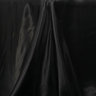 Satin Rectangular Tablecloth 90"x132" Black - Seamless Classy Table Cover for Weddings & Events
