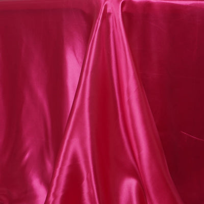 Satin Rectangular Tablecloth 90"x132" Fuchsia - Seamless Table Cover