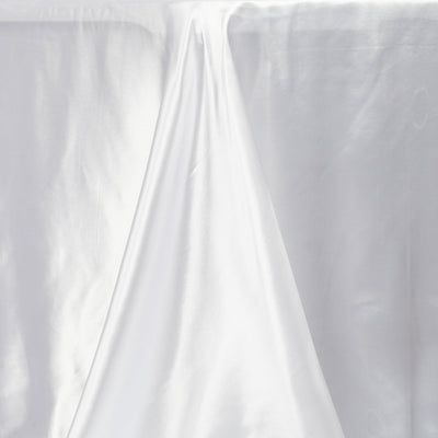 Satin Rectangular Tablecloth 90"x132" White - Seamless Classy Table Cover for Weddings & Events