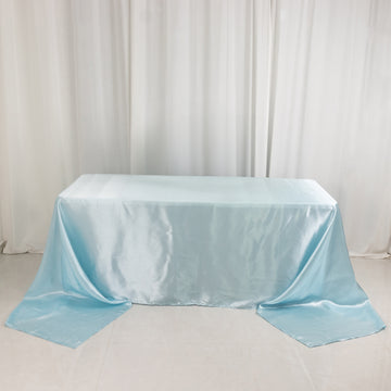 <h3 style="margin-left:0px;"><strong>Elegant Light Blue Satin Tablecloth for a Seamless Look</strong>