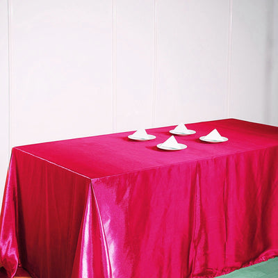 Satin Rectangular Tablecloth 90"x156" Fuchsia - Seamless Table Cover