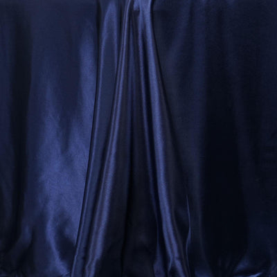 Satin Rectangular Tablecloth 90"x156" Navy Blue - Seamless Table Cover