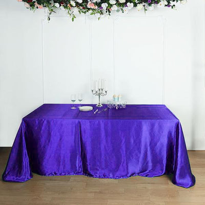 Satin Rectangular Tablecloth 90"x156" Purple - Seamless Table Cover
