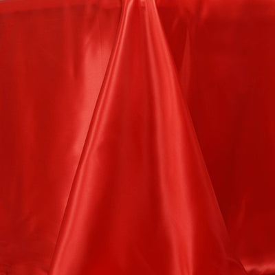 Satin Rectangular Tablecloth 90"x156" Red - Seamless Table Cover