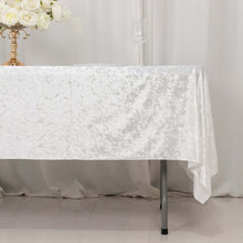 White Seamless Premium Crushed Velvet Rectangle Tablecloth - 60x102inch