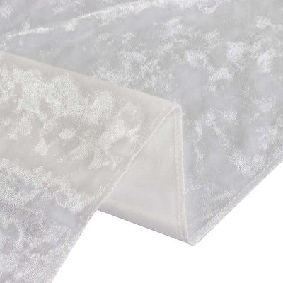 Premium Crushed Velvet Rectangle Tablecloth 60"x102" White - Exquisite Soft Textured Feel Reusable Table Cover