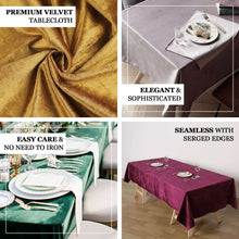 White Seamless Premium Crushed Velvet Rectangle Tablecloth - 60x102inch