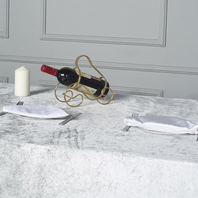 Premium Velvet Rectangle Tablecloth 90"x156" Silver - Soft Textured Feel Reusable Seamless Table Cover