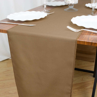 Polyester Table Runner 12"x108" Taupe - Wrinkle-Resistant & Durable Table Decor