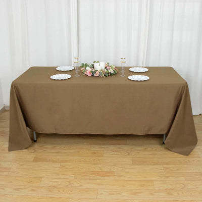 Polyester Rectangle Tablecloth 72"x120" Taupe with Wrinkle-Resistant Finish - Reusable Table Cover