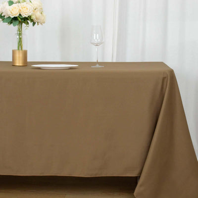 Polyester Rectangle Tablecloth 72"x120" Taupe with Wrinkle-Resistant Finish - Reusable Table Cover