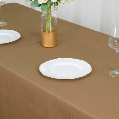 Polyester Rectangle Tablecloth 90"x156" Taupe with Seamless Finish