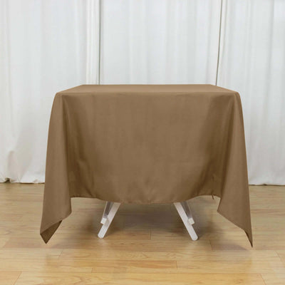 Polyester Square Tablecloth 70"x70" Taupe - Wrinkle-Resistant Table Cover