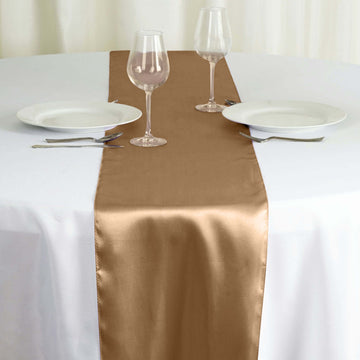 Taupe Seamless Satin Table Runner 12"x108"