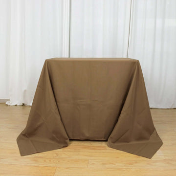 Taupe Polyester Square Tablecloth 90"x90"