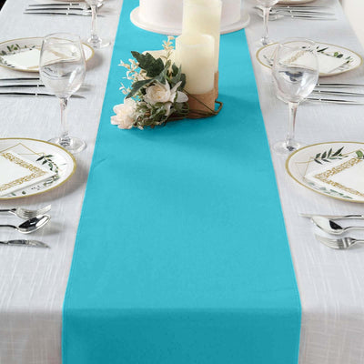 Polyester Table Runner 12"x108" Turquoise - Wrinkle-Resistant & Durable Table Decor