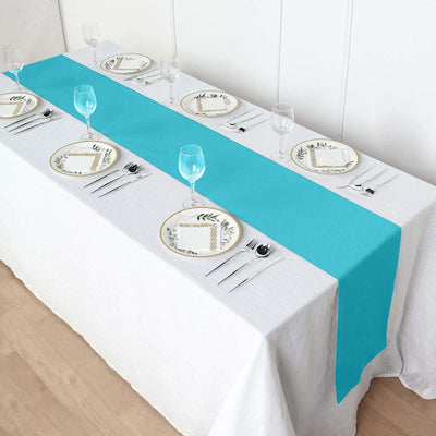 Polyester Table Runner 12"x108" Turquoise - Wrinkle-Resistant & Durable Table Decor