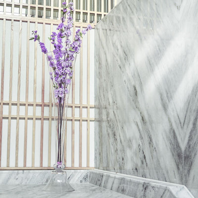 Glass Trumpet Floor Vase Reversible Clarinet Style 40" Clear - Sophisticated Floral Wedding Centerpiece